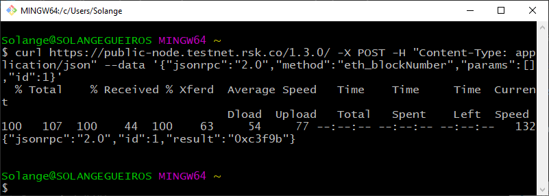 eth_blockNumber jsonrpc result